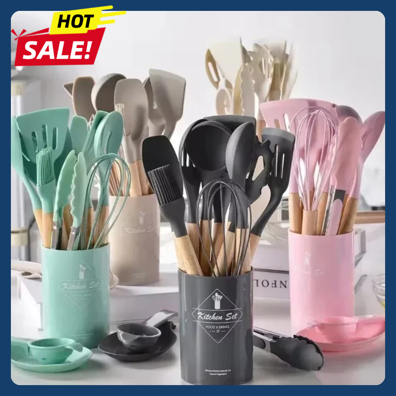 Silicone Spatula Set - Ensemble d'ustensiles en silicone 12 pièces,