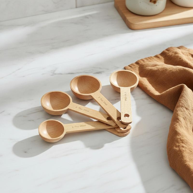 Kitchen Gadgets To Gift - Cuillère doseuse en bois 7,5-45 ml,