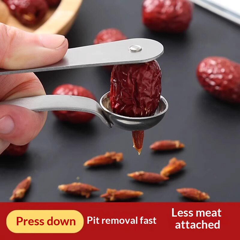 Kitchen Gadgets & Toys - Décortiqueur de jujubes en acier inoxydable,