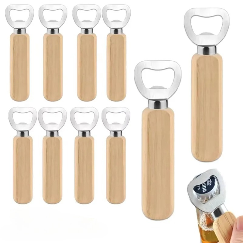 Kitchen Gadgets To Gift - Ouvre-bouteille en acier inoxydable et bois
